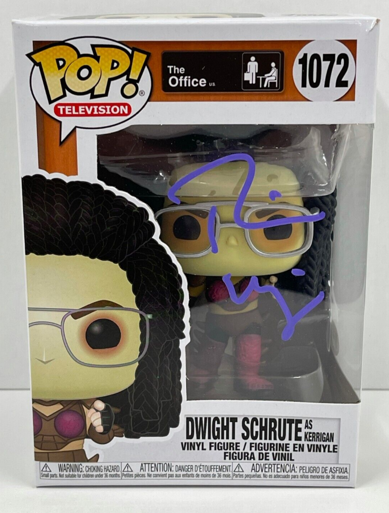 RAINN WILSON DWIGHT SCHRUTE SIGNED THE OFFICE FUNKO FIGURE 1072 BECKETT COA 28 COLLECTIBLE MEMORABILIA
