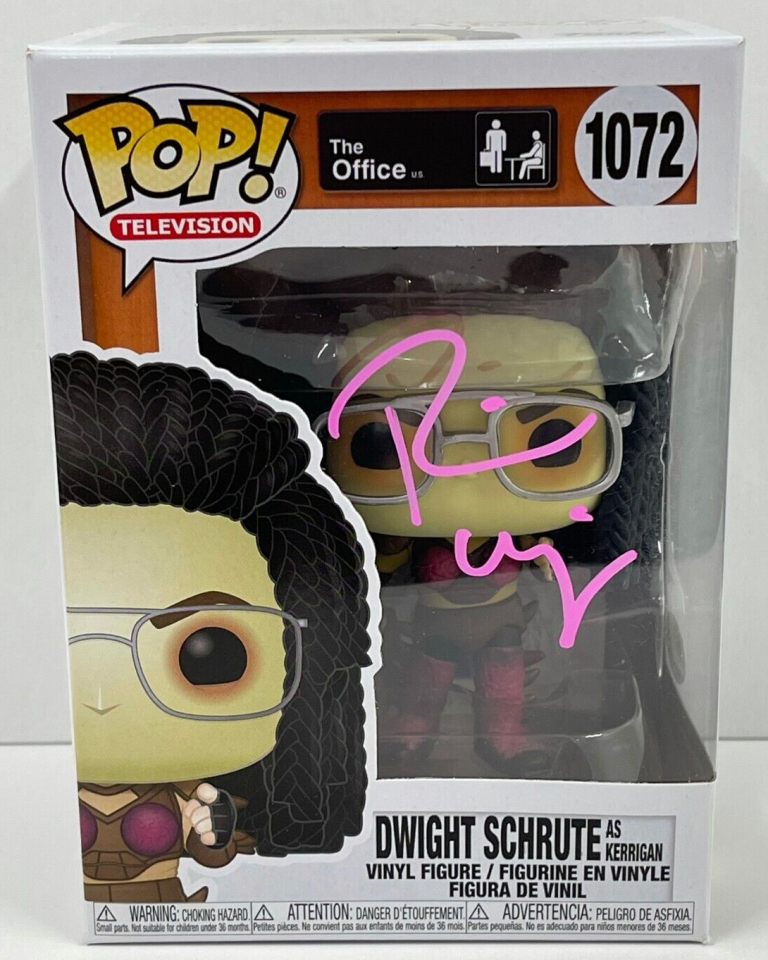 RAINN WILSON DWIGHT SCHRUTE SIGNED THE OFFICE FUNKO FIGURE 1072 BECKETT COA 4 COLLECTIBLE MEMORABILIA