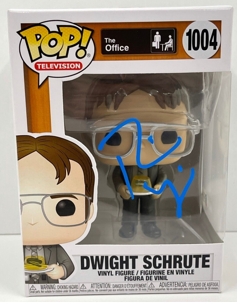 RAINN WILSON DWIGHT SCHRUTE SIGNED THE OFFICE FUNKO FIGURE 1004 BECKETT COA 7 COLLECTIBLE MEMORABILIA
