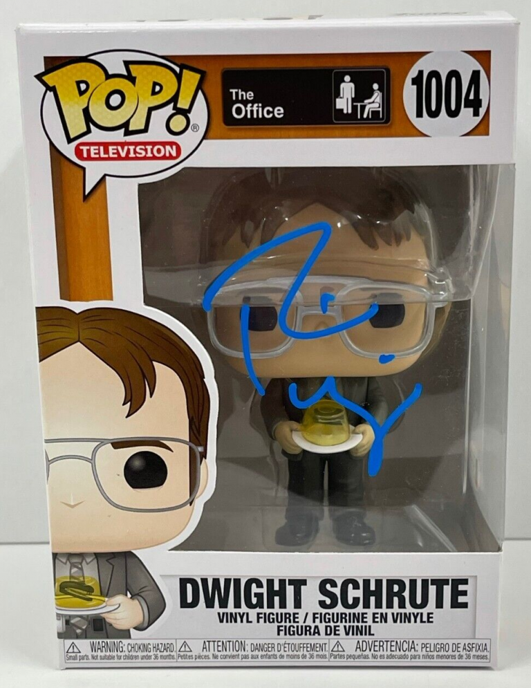RAINN WILSON DWIGHT SCHRUTE SIGNED THE OFFICE FUNKO FIGURE 1004 BECKETT COA 4 COLLECTIBLE MEMORABILIA