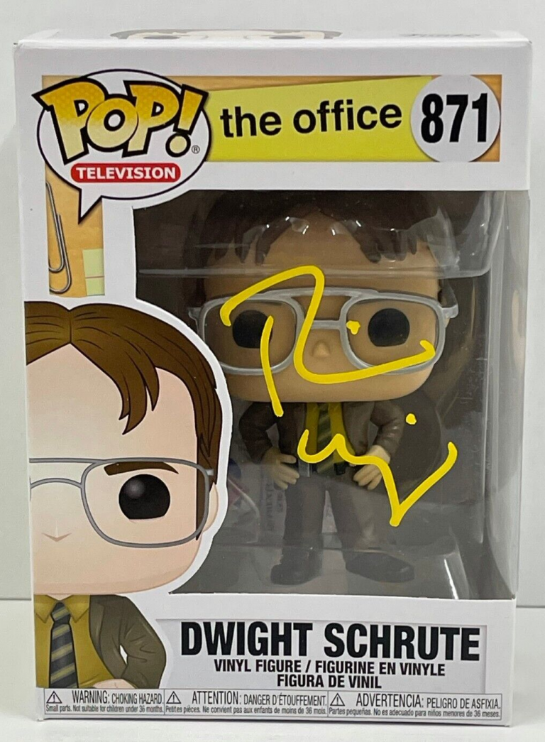 RAINN WILSON DWIGHT SCHRUTE SIGNED THE OFFICE FUNKO FIGURE 871 BECKETT COA 37 COLLECTIBLE MEMORABILIA