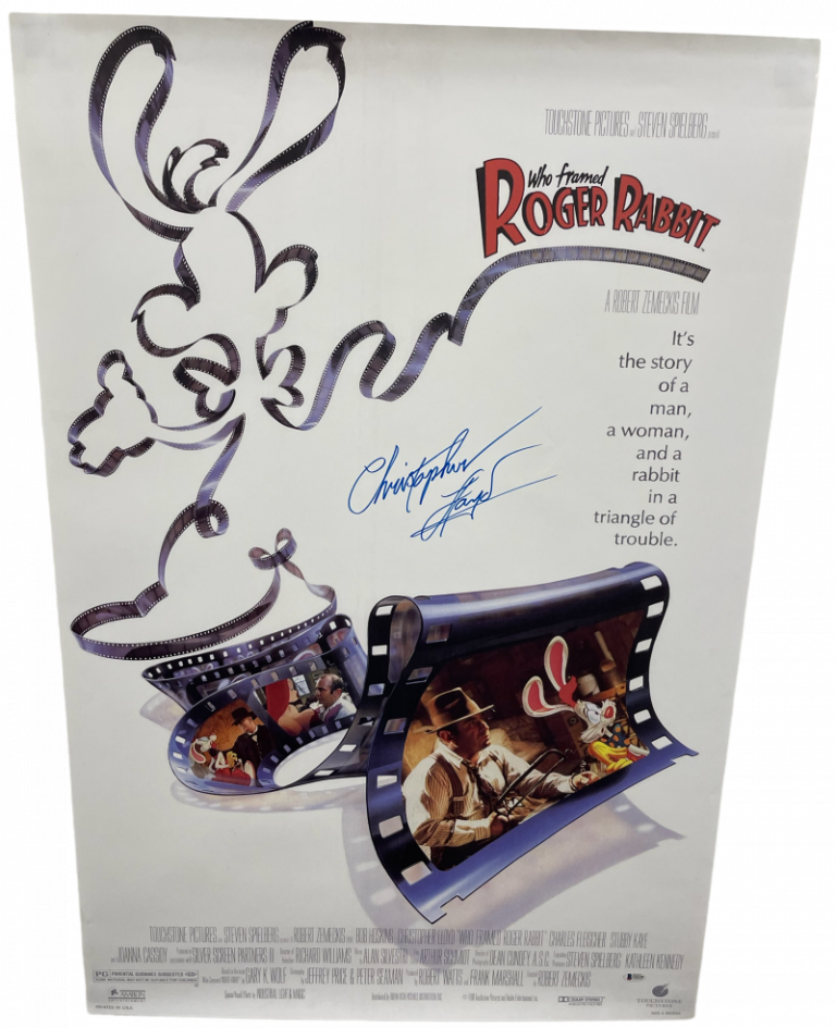 CHRISTOPHER LLOYD SIGNED WHO FRAMED ROGER RABBIT FULL SIZE MOVIE POSTER BECKETT COLLECTIBLE MEMORABILIA