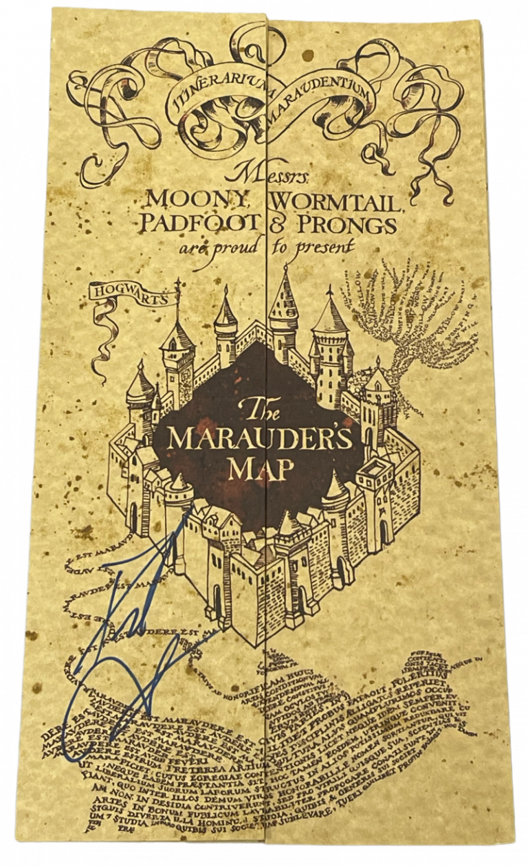 DANIEL RADCLIFFE SIGNED HARRY POTTER MARAUDER’S MAP AUTOGRAPH BECKETT COA COLLECTIBLE MEMORABILIA