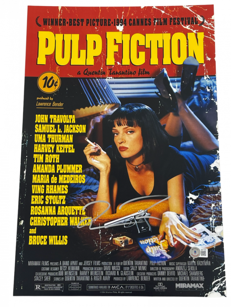 QUENTIN TARANTINO SIGNED 12X18 PHOTO PULP FICTION AUTHENTIC AUTOGRAPH BECKETT COLLECTIBLE MEMORABILIA