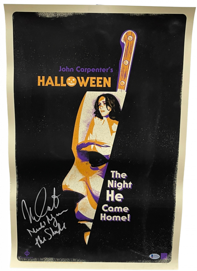 NICK CASTLE SIGNED HALLOWEEN MONDO POSTER 24X16 AUTHENTIC AUTOGRAPH BECKETT COLLECTIBLE MEMORABILIA