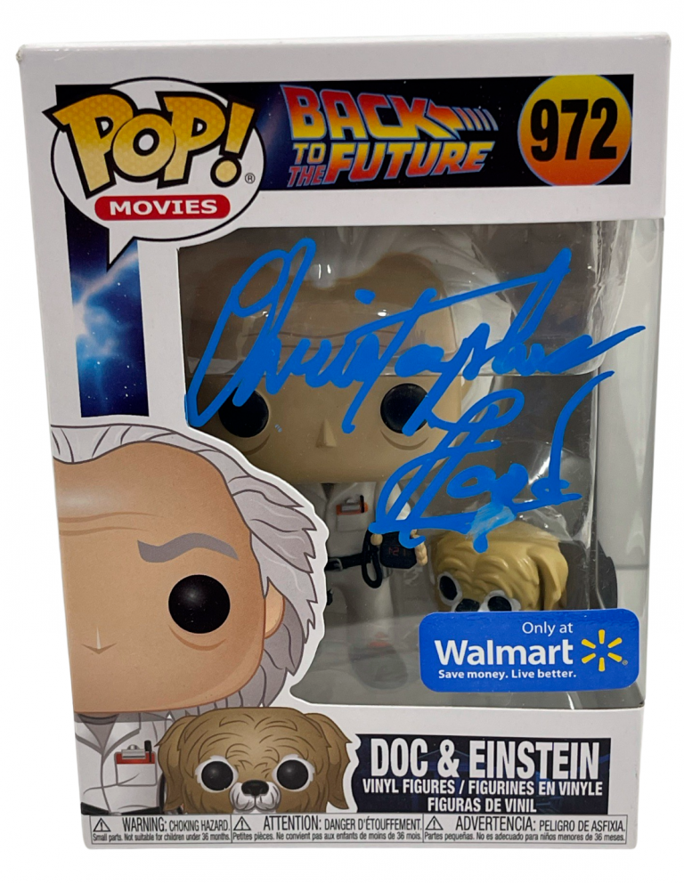CHRISTOPHER LLOYD SIGNED BACK TO THE FUTURE DOC BROWN FUNKO 972 BECKETT 24 COLLECTIBLE MEMORABILIA