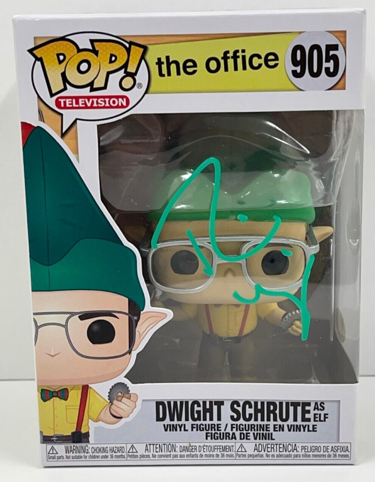 RAINN WILSON DWIGHT SCHRUTE SIGNED THE OFFICE FUNKO FIGURE 905 BECKETT COA 5 COLLECTIBLE MEMORABILIA