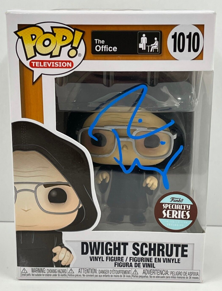 RAINN WILSON DWIGHT SCHRUTE SIGNED THE OFFICE FUNKO FIGURE 1010 BECKETT COA 3 COLLECTIBLE MEMORABILIA