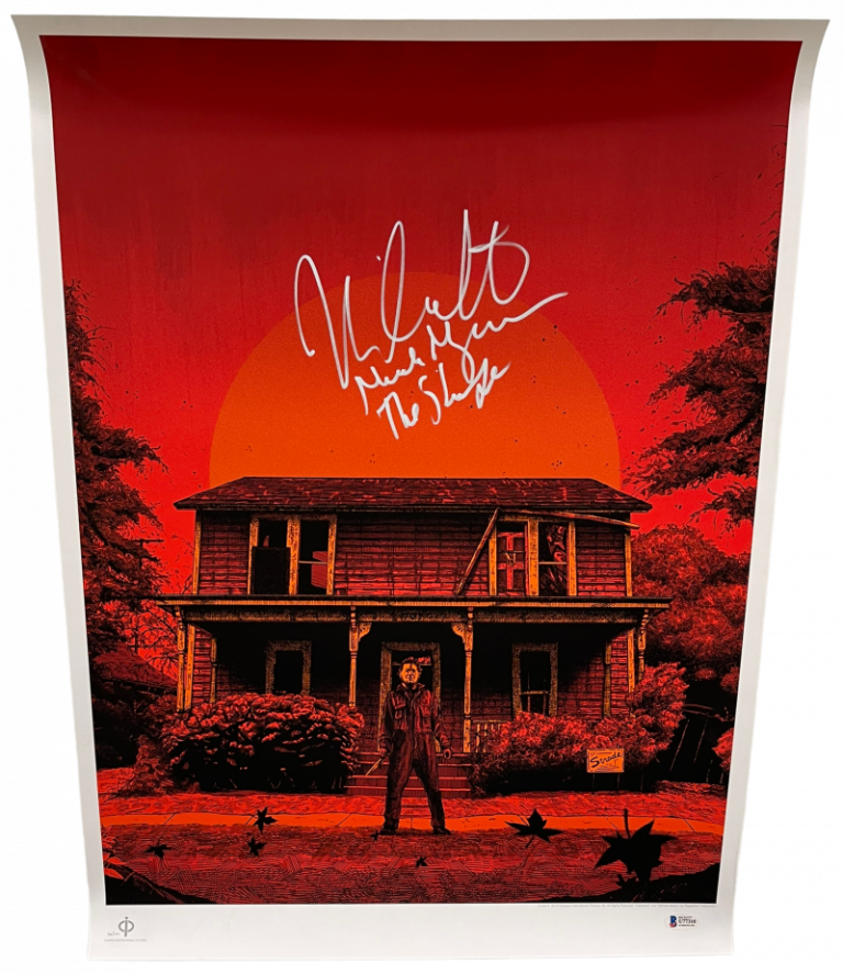 NICK CASTLE SIGNED HALLOWEEN MONDO POSTER 24X18 AUTHENTIC AUTOGRAPH BECKETT 2 COLLECTIBLE MEMORABILIA