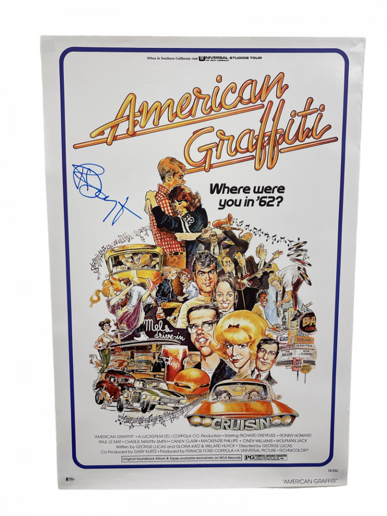 RICHARD DREYFUSS SIGNED AMERICAN GRAFFITI FULL SIZE POSTER AUTOGRAPH BECKETT COLLECTIBLE MEMORABILIA