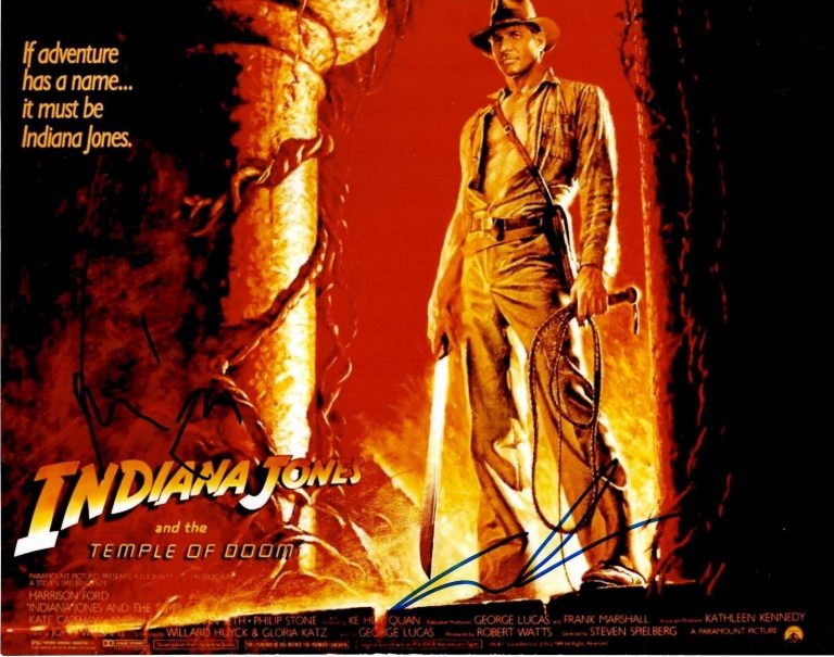 HARRISON FORD + GEORGE LUCAS DUAL SIGNED 11×14 PHOTO W JSA #Z54875 INDIANA JONES COLLECTIBLE MEMORABILIA