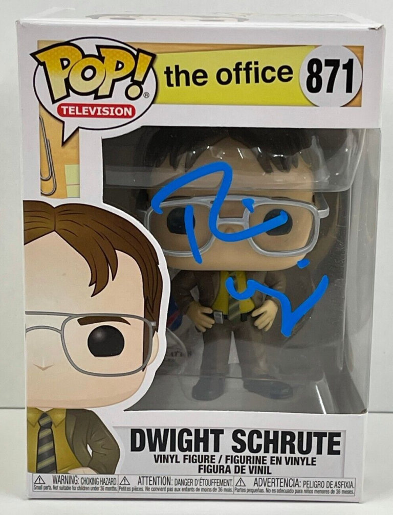 RAINN WILSON DWIGHT SCHRUTE SIGNED THE OFFICE FUNKO FIGURE 871 BECKETT COA 125 COLLECTIBLE MEMORABILIA
