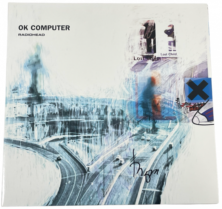 THOM YORKE RADIOHEAD SIGNED OK COMPUTER ALBUM VINYL AUTHENTIC AUTOGRAPH BECKETT COLLECTIBLE MEMORABILIA