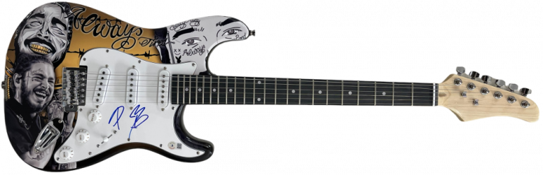 POST MALONE SIGNED FULL SIZE CUSTOM ELECTRIC GUITAR AUTHENTIC AUTOGRAPH BECKETT COLLECTIBLE MEMORABILIA