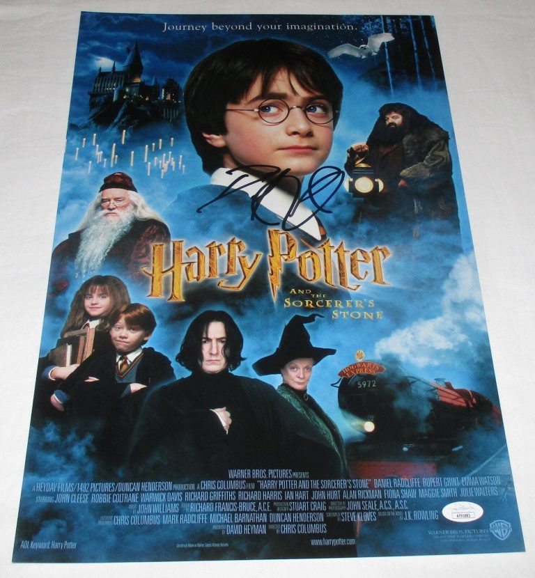 DANIEL RADCLIFFE SIGNED HARRY POTTER AND THE SORCERER’S STONE 12X18 POSTER 3 JSA COLLECTIBLE MEMORABILIA