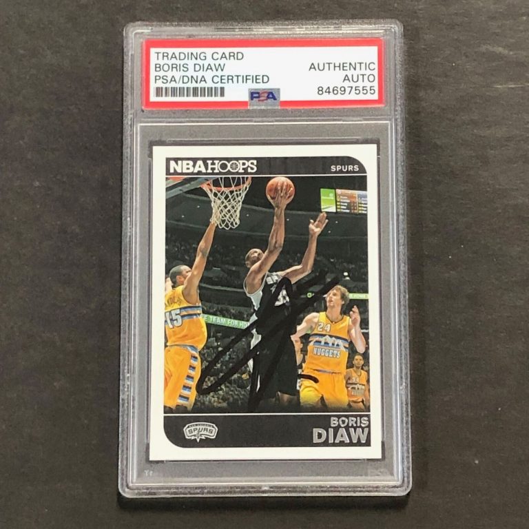 2014-15 NBA HOOPS #208 BORIS DIAW SIGNED CARD PSA SLABBED SPURS COLLECTIBLE MEMORABILIA