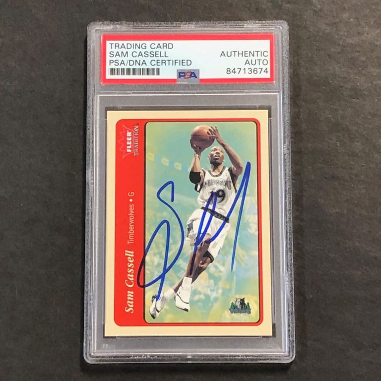 2003-04 FLEER TRADITION #12 SAM CASSELL SIGNED CARD AUTO PSA SLABBED MINNESOTA T COLLECTIBLE MEMORABILIA