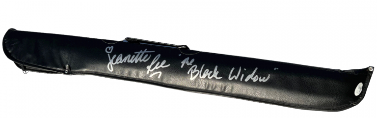 JEANETTE LEE SIGNED AUTOGRAPHED POOL CUE BAG LEGEND BLACK WIDOW JSA COLLECTIBLE MEMORABILIA
