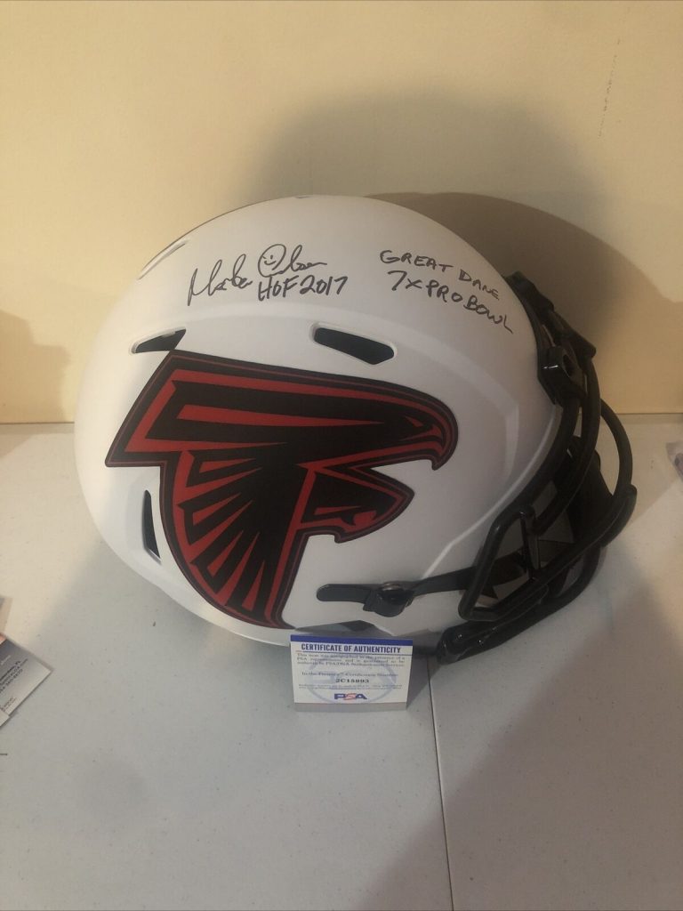 ATLANTA FALCONS- MORTEN ANDERSEN SIGNED AUTOGRAPH LUNAR FULL SIZE HELMET PSA COA COLLECTIBLE MEMORABILIA
