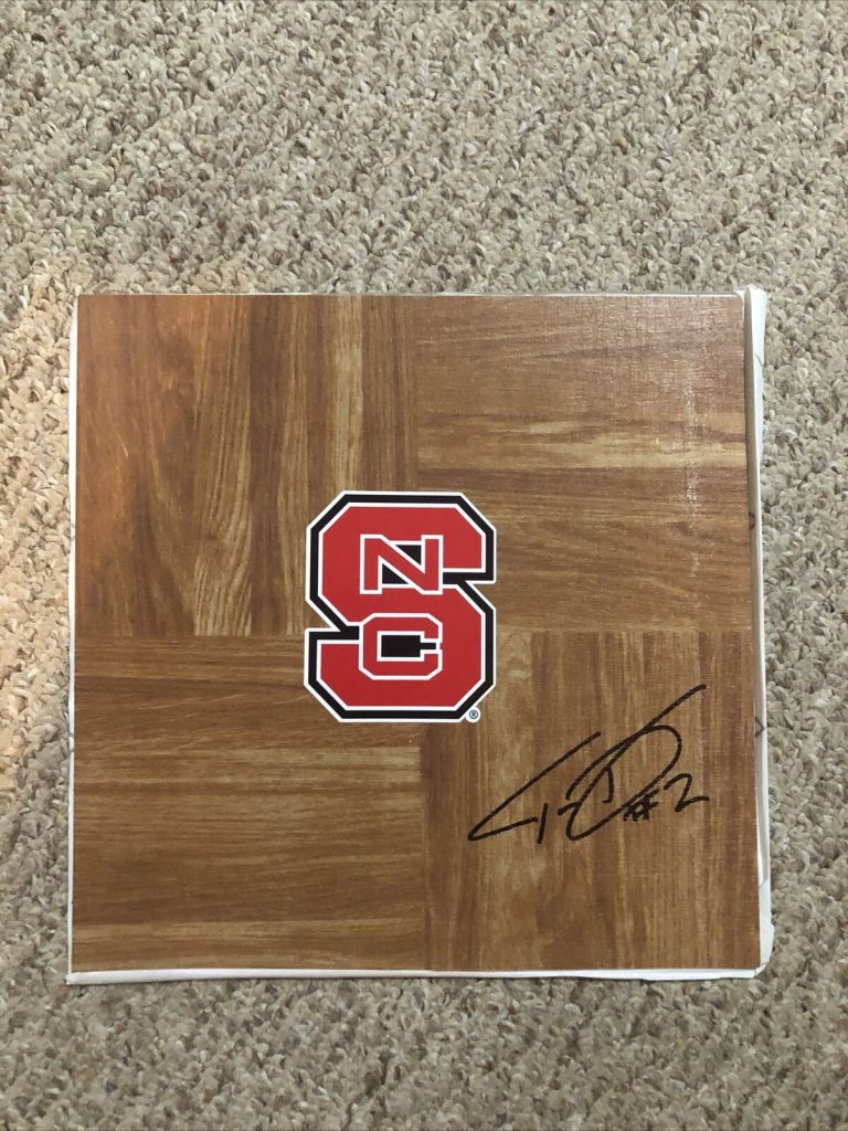 NC STATE WOLFPACK- TORIN DORN SIGNED AUTOGRAPH 12×12 LOGO FLOORBOARD COA COLLECTIBLE MEMORABILIA