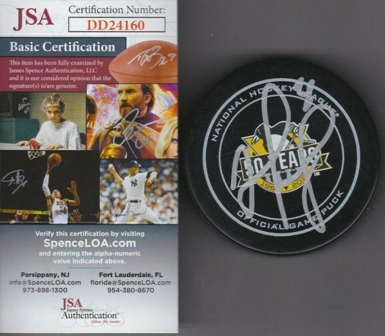 MATT MURRAY SIGNED OFFICIAL 50 YEARS GAME PUCK W/ JSA COA #DD24160 PENGUINS 50TH COLLECTIBLE MEMORABILIA