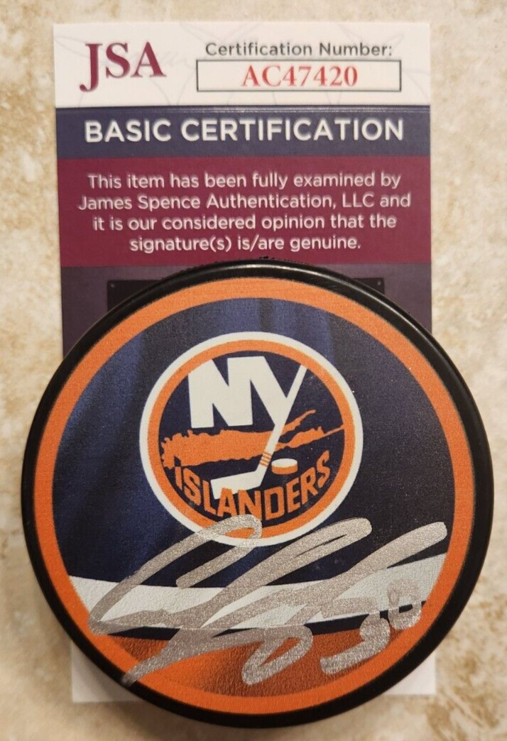 ILYA SOROKIN SIGNED REVERSE RETRO PUCK W/ JSA COA #AC47420 NEW YORK ISLANDERS COLLECTIBLE MEMORABILIA