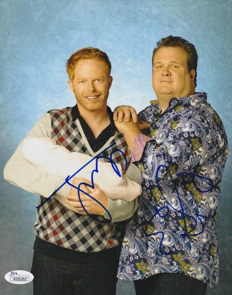 JESSE TYLER FERGUSON + ERIC STONESTREET SIGNED 8×10 W/ JSA #K05262 MODERN FAMILY COLLECTIBLE MEMORABILIA