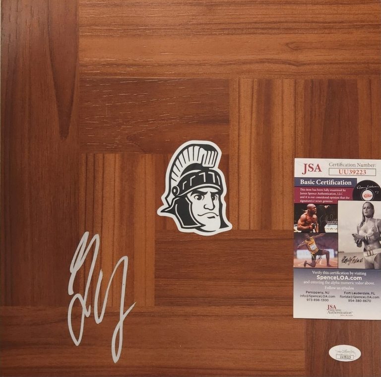 GARY HARRIS JR SIGNED FLOORBOARD W JSA COA MICHIGAN STATE SPARTANS ORLANDO MAGIC COLLECTIBLE MEMORABILIA