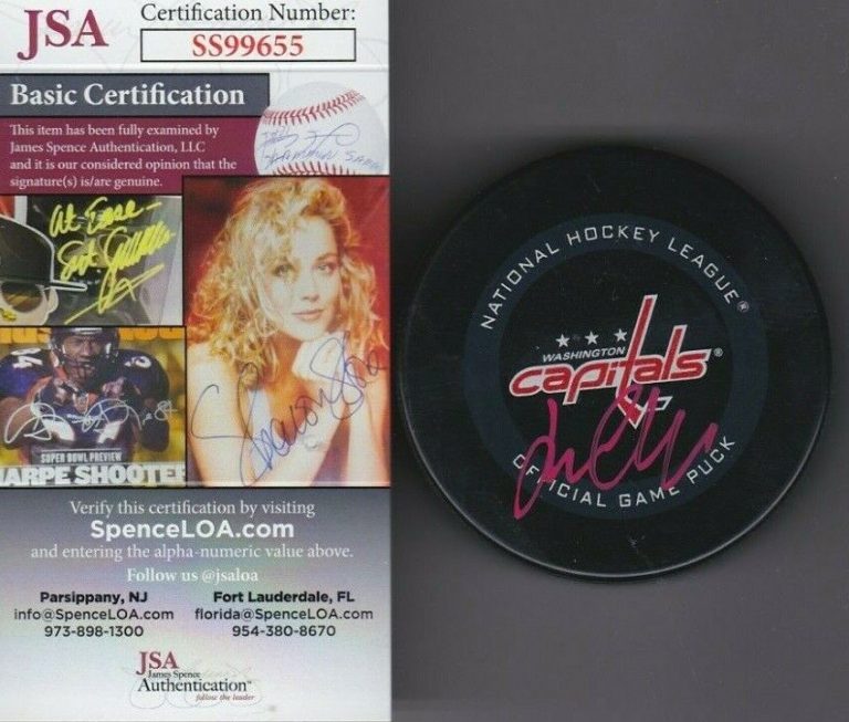 LARS ELLER SIGNED OFFICIAL NHL GAME PUCK W/ JSA COA #SS99655 WASHINGTON CAPITALS COLLECTIBLE MEMORABILIA