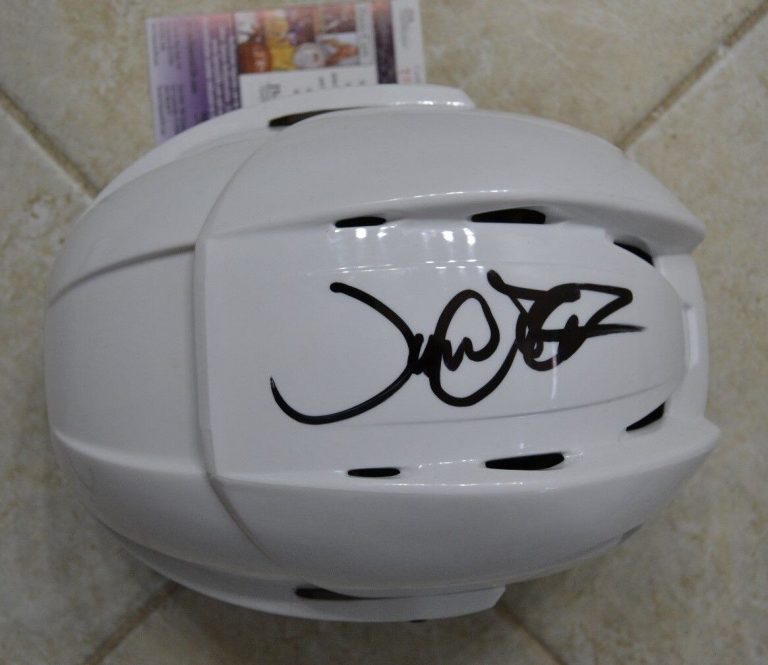 JUSTIN TRUDEAU SIGNED HOCKEY HELMET W/ JSA COA #T09753 CANADIAN PRIME MINISTER COLLECTIBLE MEMORABILIA