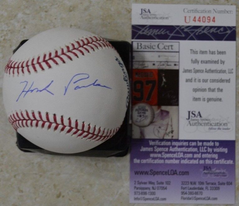 HENRY “HANK” PAULSON SIGNED OMLB BASEBALL W JSA COA #U44094 TREASURY GEORGE BUSH COLLECTIBLE MEMORABILIA