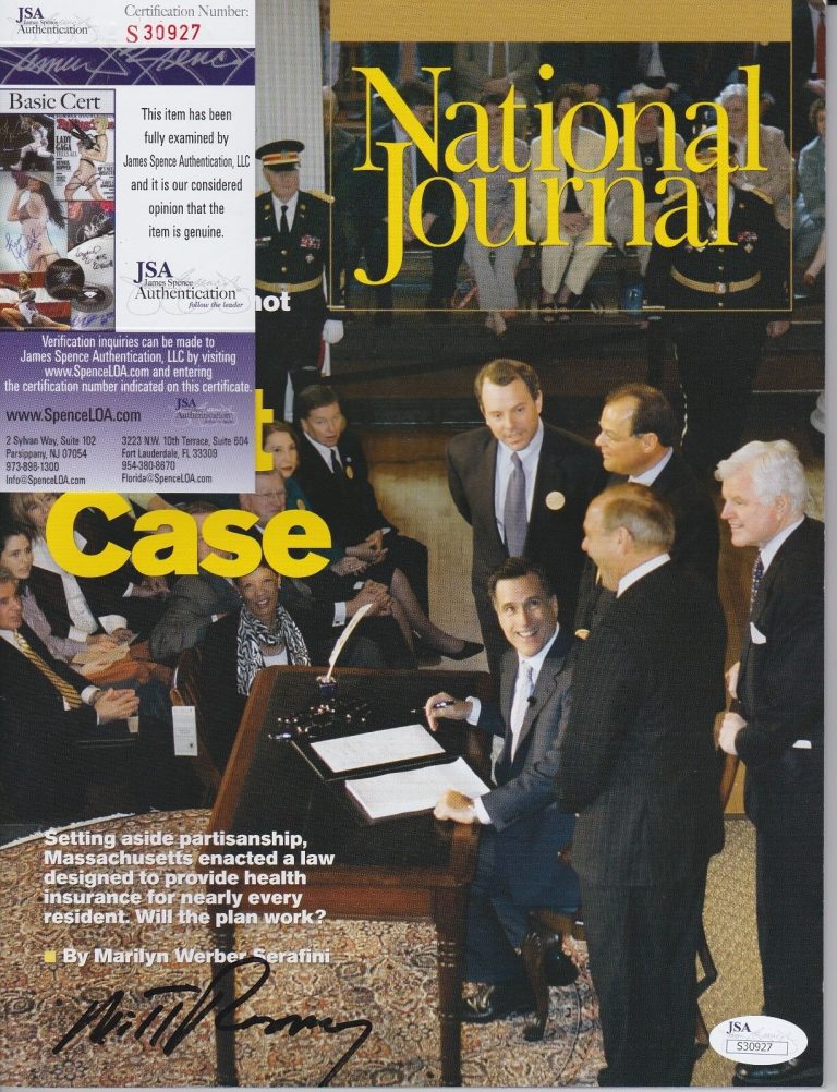 MITT ROMNEY SIGNED NATIONAL JOURNAL MAGAZINE W/ JSA COA #S30927 COLLECTIBLE MEMORABILIA