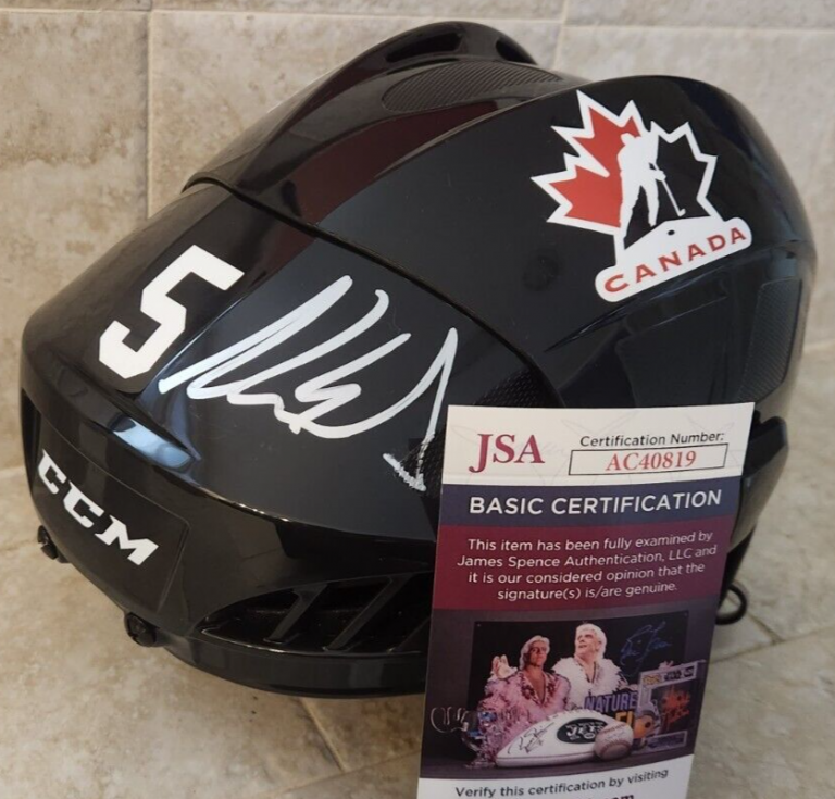 AARON EKBLAD SIGNED FULL-SIZE HOCKEY HELMET W/ JSA COA #AC40819 TEAM CANADA COLLECTIBLE MEMORABILIA
