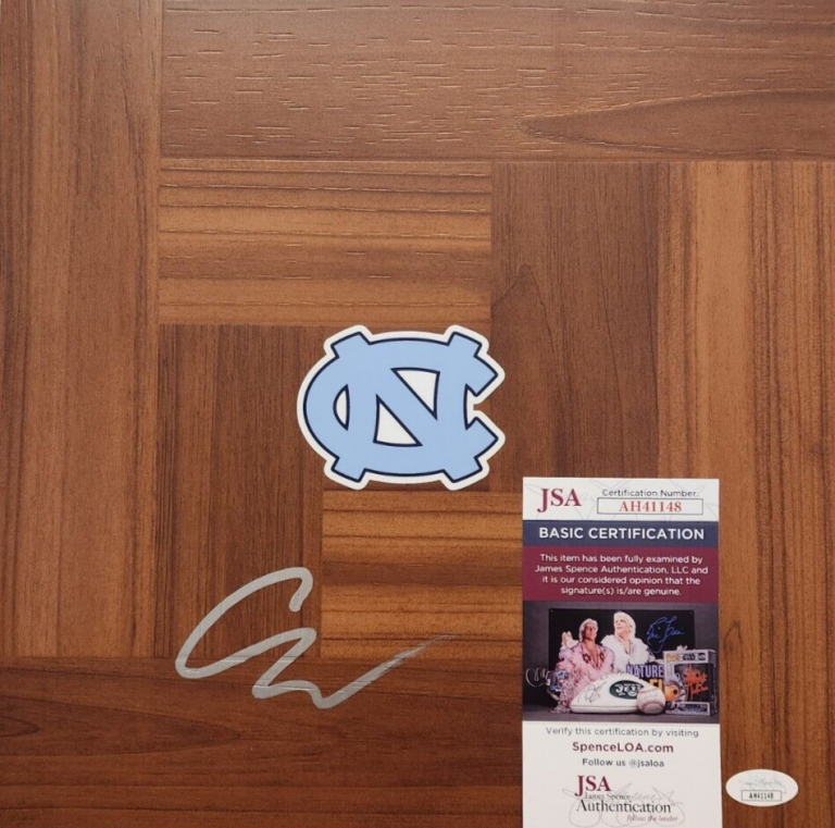 COBY WHITE SIGNED FLOORBOARD W/ JSA COA #AH41148 NORTH CAROLINA TAR HEELS UNC COLLECTIBLE MEMORABILIA