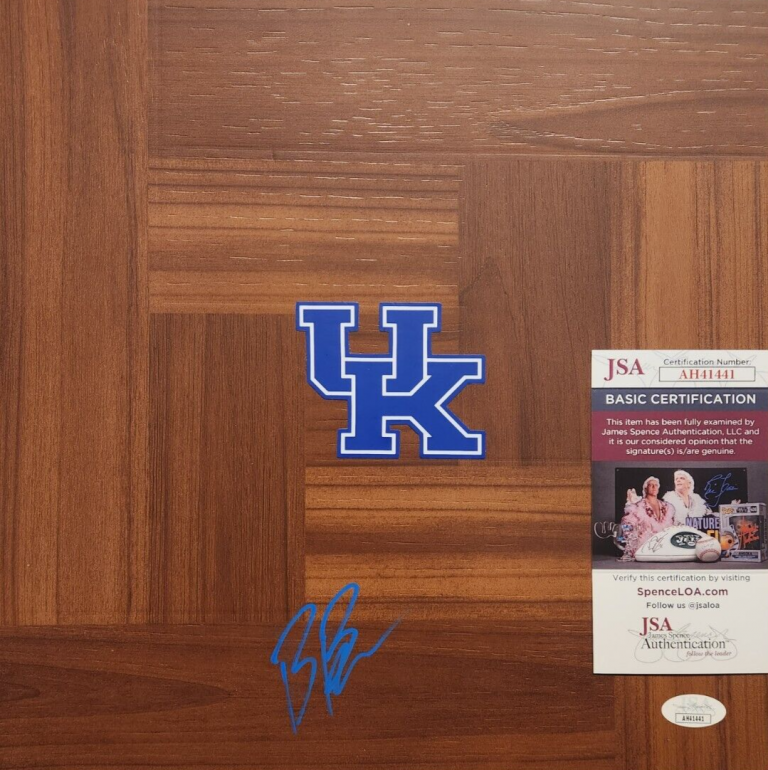 BRANDON BOSTON SIGNED FLOORBOARD JSA COA #AH41441 KENTUCKY WILDCATS LA CLIPPERS COLLECTIBLE MEMORABILIA