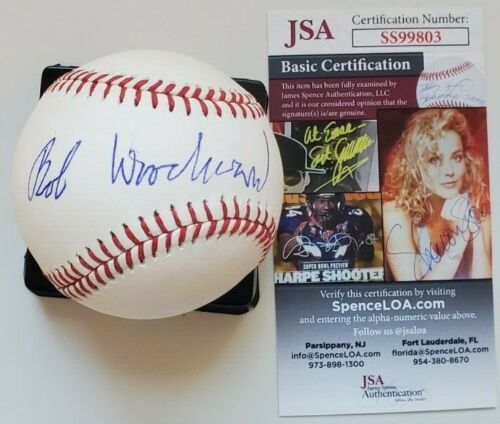 BOB WOODWARD SIGNED OMLB BASEBALL W/ JSA COA #SS99803 WATERGATE COLLECTIBLE MEMORABILIA