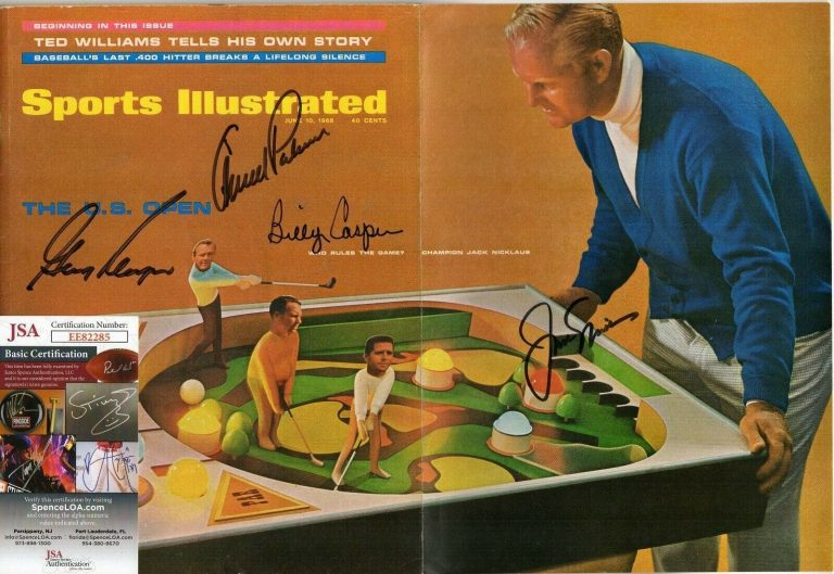 JACK NICKLAUS ARNOLD PALMER GARY PLAYER CASPER SIGNED SPORTS ILLUSTRATED JSA COA COLLECTIBLE MEMORABILIA