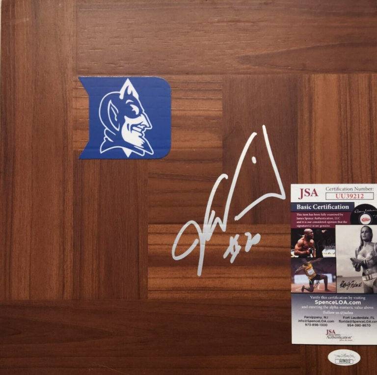 JUSTISE WINSLOW SIGNED FLOORBOARD W/ JSA COA DUKE BLUE DEVILS TRAIL BLAZERS COLLECTIBLE MEMORABILIA