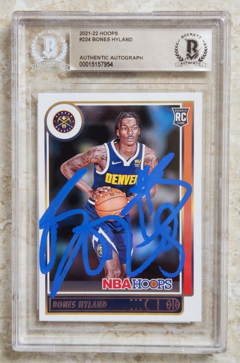 BONES HYLAND SIGNED 2021-22 HOOPS CARD BAS COA BECKETT ENCAPSULATION ROOKIE RC COLLECTIBLE MEMORABILIA