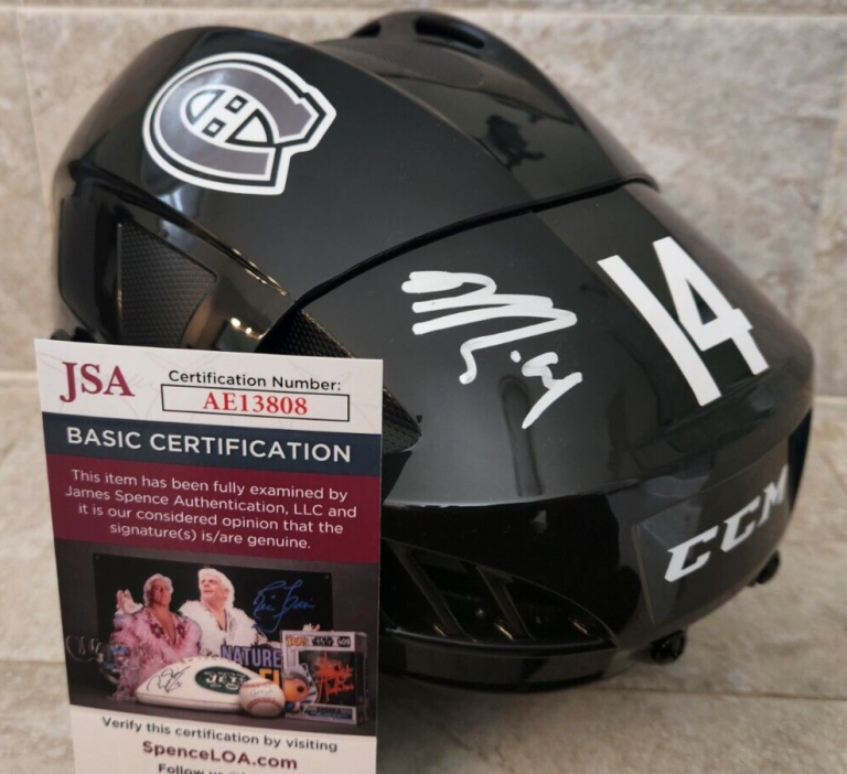 NICK SUZUKI SIGNED FULL-SIZE HOCKEY HELMET W/ JSA COA MONTREAL CANADIENS COLLECTIBLE MEMORABILIA