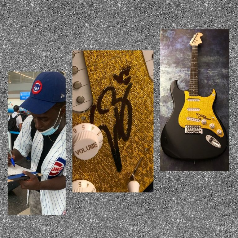 GFA THE BLACK PUMAS FIRE * ERIC BURTON * SIGNED ELECTRIC GUITAR PROOF E2 COA COLLECTIBLE MEMORABILIA