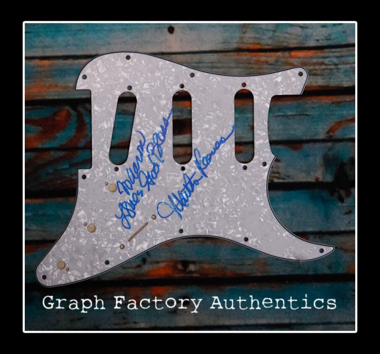MARTHA REEVES *AND THE VANDELLAS* SIGNED ELECTRIC PICKGUARD AD2 COA GFA COLLECTIBLE MEMORABILIA