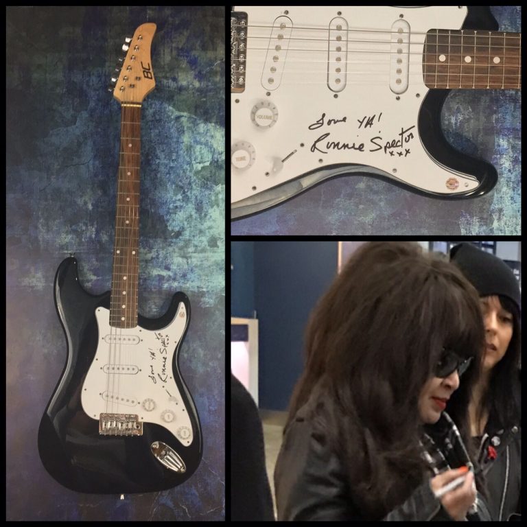 GFA THE RONETTES SINGER * RONNIE SPECTOR * SIGNED ELECTRIC GUITAR PROOF AD2 COA COLLECTIBLE MEMORABILIA
