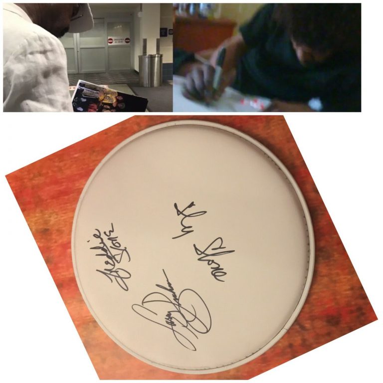 GFA RARE BAND X3 * SLY AND THE FAMILY STONE * SIGNED 10″ DRUMHEAD PROOF AD2 COA COLLECTIBLE MEMORABILIA