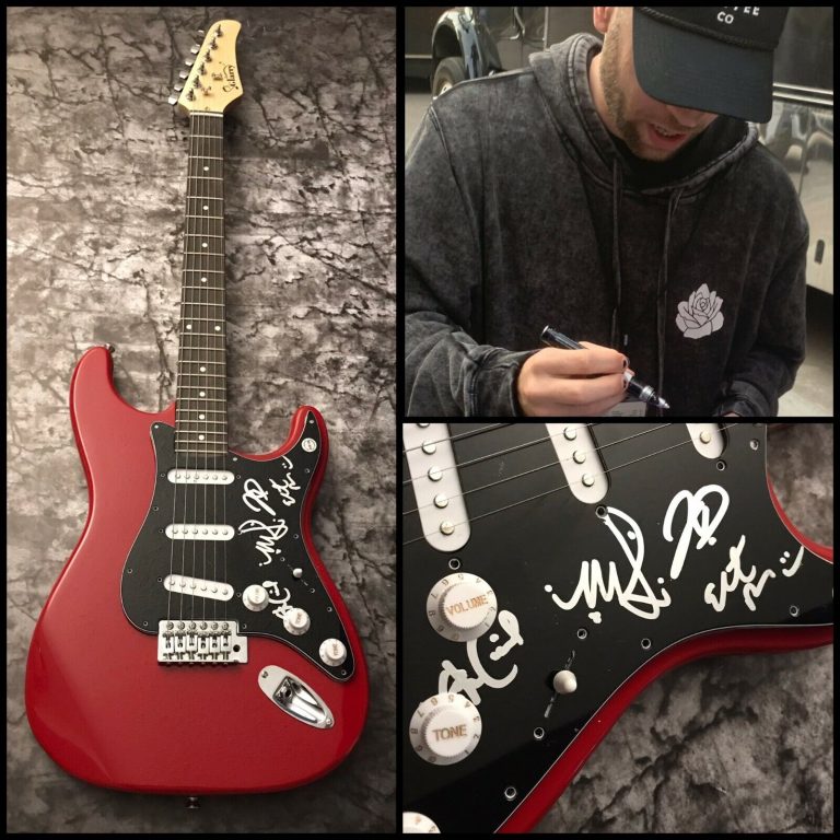 GFA FAKE LOVE JOSH DOTY X3 BAND * CEMETERY SUN * SIGNED ELECTRIC GUITAR C2 COA COLLECTIBLE MEMORABILIA