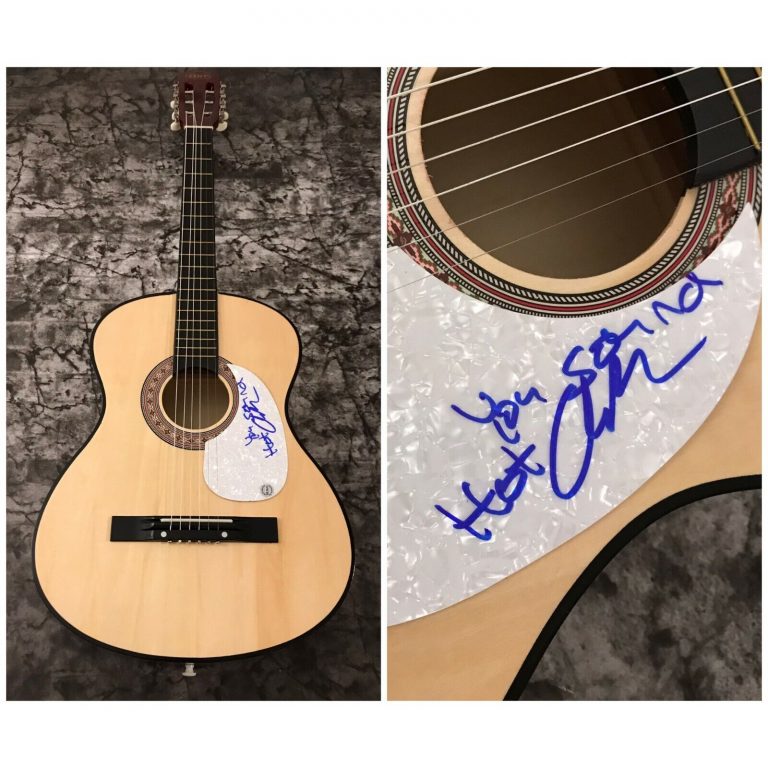 GFA HAPPIER ALONE STAR * AUSTIN MEADE * SIGNED ACOUSTIC GUITAR W/INSCRIP COA COLLECTIBLE MEMORABILIA