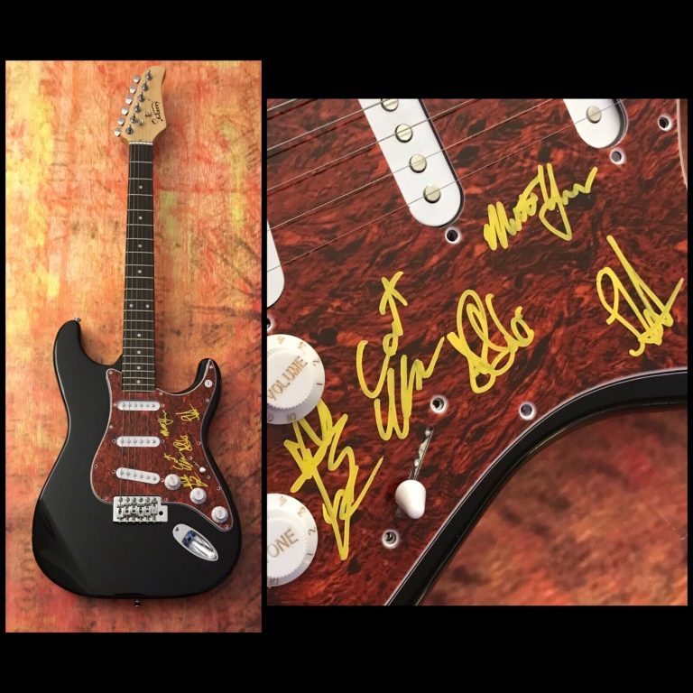 GFA JAMES PETRALLI X5 BAND * WHITE DENIM * SIGNED ELECTRIC GUITAR W4 COA COLLECTIBLE MEMORABILIA
