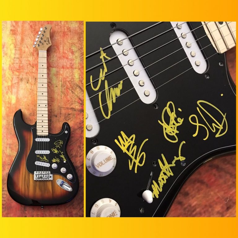 GFA JAMES PETRALLI X5 BAND * WHITE DENIM * SIGNED ELECTRIC GUITAR W3 COA COLLECTIBLE MEMORABILIA