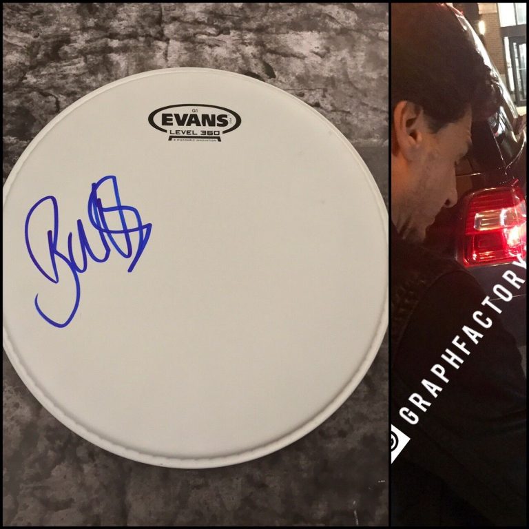 GFA AUDIOSLAVE DRUMMER * BRAD WILK * SIGNED AUTOGRAPH 10″ DRUMHEAD PROOF COA COLLECTIBLE MEMORABILIA