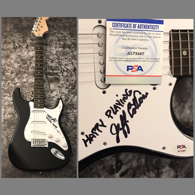 PSA CAPTAIN BEEFHEART’S MAGIC BAND * JEFF COTTON * SIGNED ELECTRIC GUITAR COA COLLECTIBLE MEMORABILIA